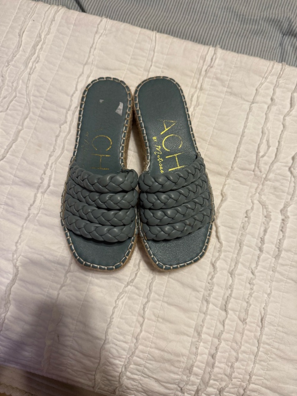 The Beachwaver Co. Braided Slide Mules in Dark Gray